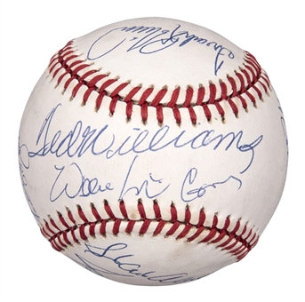 500 Home Run Club Multi-Signed Baseball with 10 Signatures - Including Ted Williams (PSA/DNA)